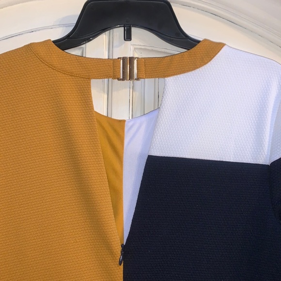 ANTHROPOLOGIE Hutch Color Block Midi Slit Dress Size L - Picture 7 of 15